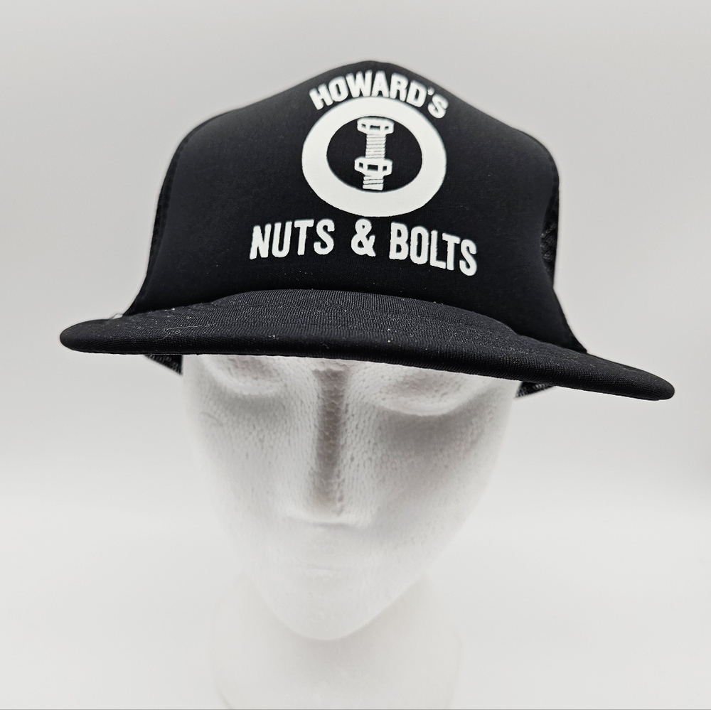 VINTAGE | AJM Howard's Nuts & Bolts mesh trucker snapback cap hat